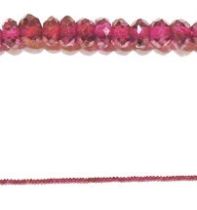  Faceted Gemstone  Rhodolite Garnet Rondell shape 3-4.7mm-40cms. Str.