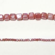  Glass Cubes Strands 5mm- Pink (opaque)