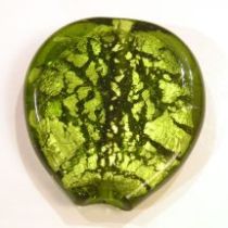  Foil Beads- Heart 40mm-Peridot