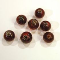  Foil Beads R-8mm-Red