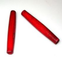 Bone Hair Pipe Beads 1.0 inch  Red
