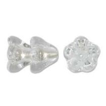  CZECH FLOWER BEADS- 6X8MM-Crystal 