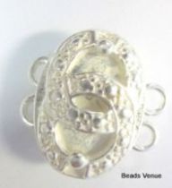 Magnetic Clasp-2 Strands Fancy Oval -10x15mm