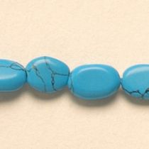  Turquoise (Syn.)ovals6-9mm,handcrafted size varies,App. 16