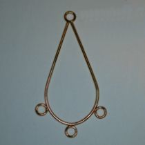  Earring drop(oval) gold plated (pack of 4 pcs.)