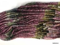Tourmaline Handcrafted Faceted Rondelles 4-4.5mm