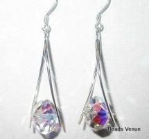 Sterling Silver Earrings With Swarovski Briolettes