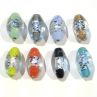 Foil Beads Ovals with Pattern-25mm
