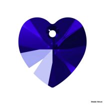 Swarovski 6228 Crystal Heart Pendant -14 mm- Majestic Blue