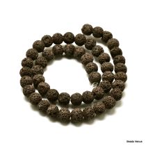 Lava Rock Beads Round -8mm - Dyed Coffee- 40 cms. Strand