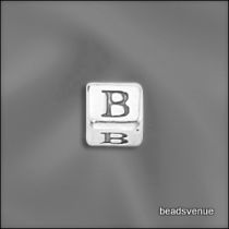 Sterling Silver Alphabet Cube Beads 4.5mm w/3.00 mm hole- B