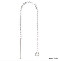 Sterling Silver Ear Threader 80 mm Bead Chain W/Ring