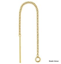 Gold Filled (14k) Ear Threader 65 mm Cable Chain W/Ring 