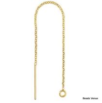 Gold Filled (14k) Ear Threader 80 mm Cable Chain W/Ring 