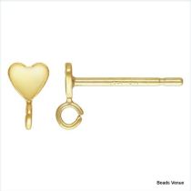 Gold Filled(14k) 3.5mm Heart Earring Post W/Ring