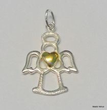 Sterling Silver Two Tone Angel W/open Jumpring- 20 x 14mm