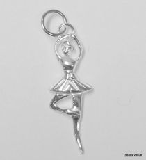 Sterling Silver Charm Ballet Girl W/Jump ring-26 x 8.8 mm