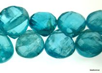 Apatite Flat Onion Side Drill Micro Faceted Beads 12.7-9 x 12.7-9mm- 20 cms.