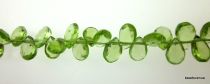 Peridot Faceted Drops Side Drill 6.5-4.5mm- 20 cms.