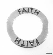 Sterling Silver Affirmation Ring- Faith- 22mm
