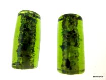 Foil Beads Tube-21x9mm Peridot With Pattern