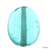  Glass Twisted Flat Ovals 19x14x7mm- Aqua