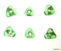 Silver Foil Triangle Spacer Beads 5-7mmx 3.5-4.8mm-Lt. Green