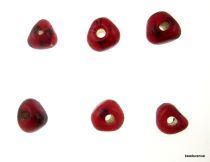 Silver Foil Triangle Spacer Beads 5-7mmx 3.5-4.8mm-Red