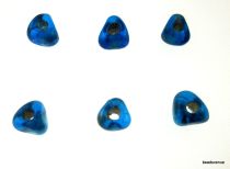 Silver Foil Triangle Spacer Beads 5-7mmx 3.5-4.8mm-Dk. Blue