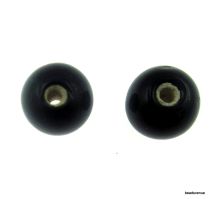 Glass Beads Round- 8mm- Black