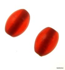 Glass Oval Beads- 11X9MM-Orange Translucent	