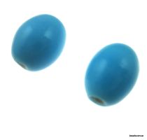 Glass Oval Beads- 11X9MM-Turquoise Opaque