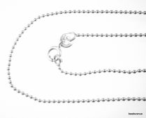 Sterling Silver Bead Chain W/Clasp -60 cms