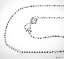 Sterling Silver Bead Chain W/Clasp -70 cms