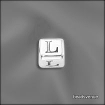 Sterling Silver Alphabet Cube Beads 4.5mm w/3.00 mm hole-L