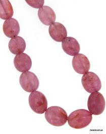 Ruby Plain Oval  Handcrafted Beads 5-9mm Strand