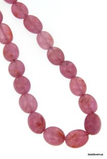 Ruby Plain Oval Handcrafted Beads 5-9mm Strand 