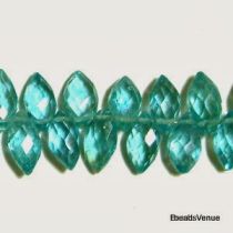 Apatite Marquise Side Drill Micro Faceted Beads 8.5-10 x 3,5-5mm- 20 cms.