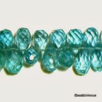 Apatite Drop Side Drill Micro Faceted Beads 9-7 x 4-5mm- 20 cms.
