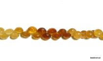 Hessonite Garnet Faceted Briolette Onion shape beads 4.5 -6 x 4.5 - 5.5mm -25 Cms. Strand