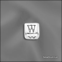 Sterling Silver Alphabet Cube Beads 4.5mm w/3.00 mm hole-W