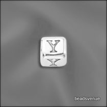 Sterling Silver Alphabet Cube Beads 4.5mm w/3.00 mm hole-Y