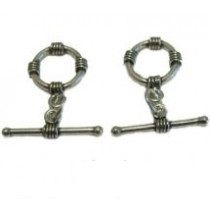Sterling Silver Toggle (Antique Finish)- Bar Length- 22mm,Ring Dia.- 14mm