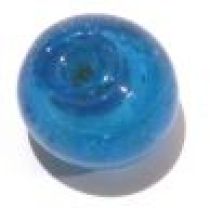  Foil Beads Round 14-16mm- Turquoise Blue
