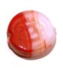  Flat Disc 15x6mm-Red(opaque)& White (opaque)