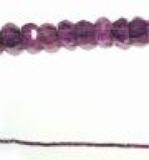  Faceted Gemstone -Amethyst  Rondell shape 2.6-4.6mm handcrafted size varies ,40 cms. long Strand