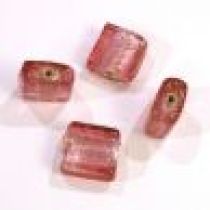  Foil Beads- 13m Square Pink