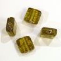  Foil Beads- 13m Square Amber