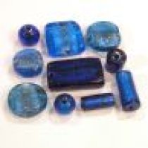 Foil Beads Mix -Dark Blue