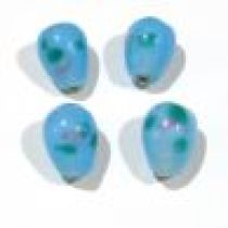  Lampwork Glass Beads Drops-Aqua
